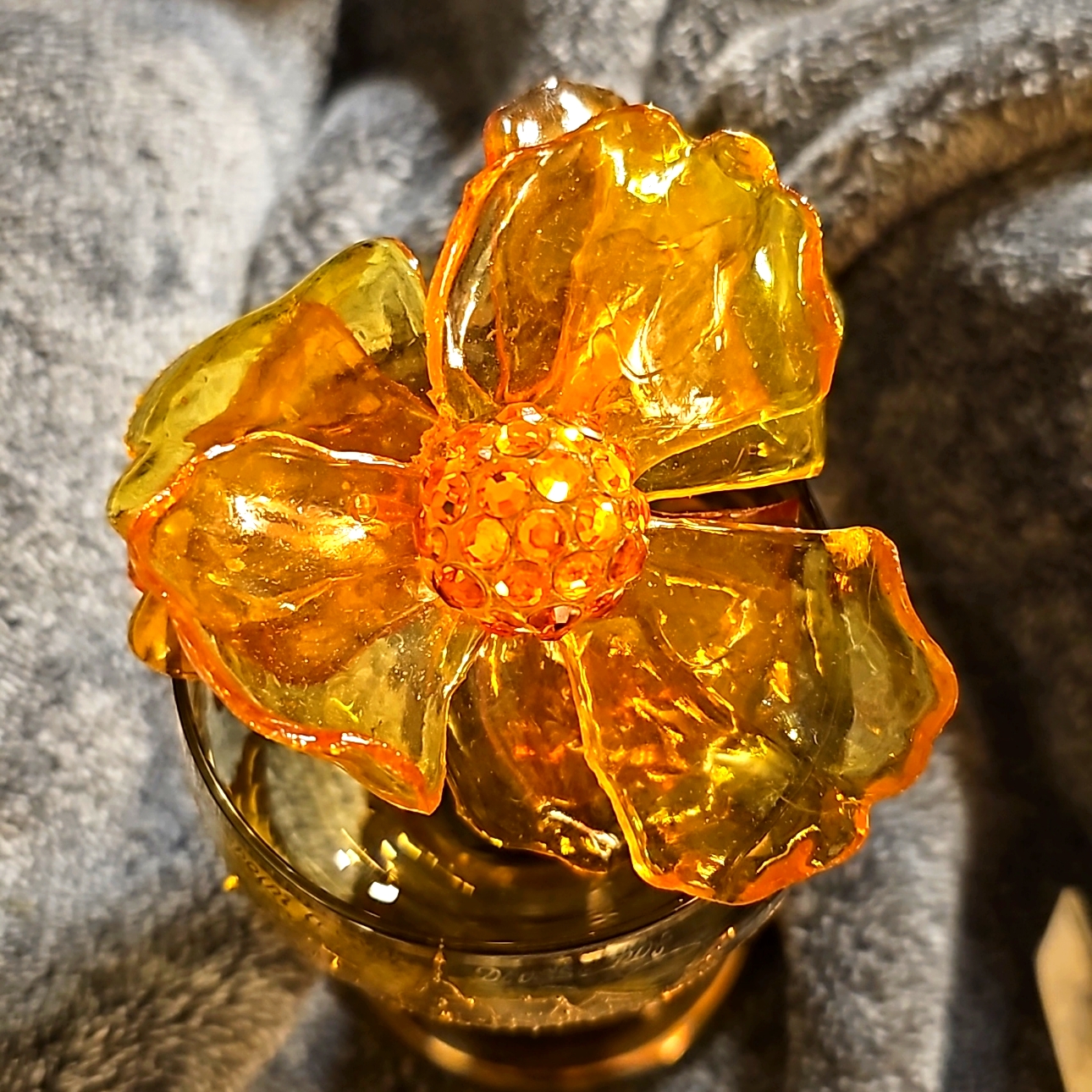Lucite Flower Brooch